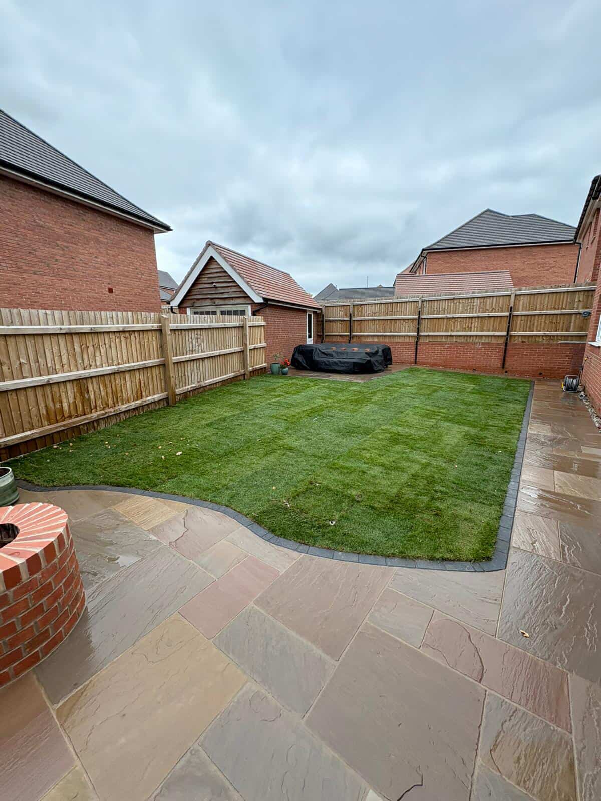 New Turf & Sandstone Patio