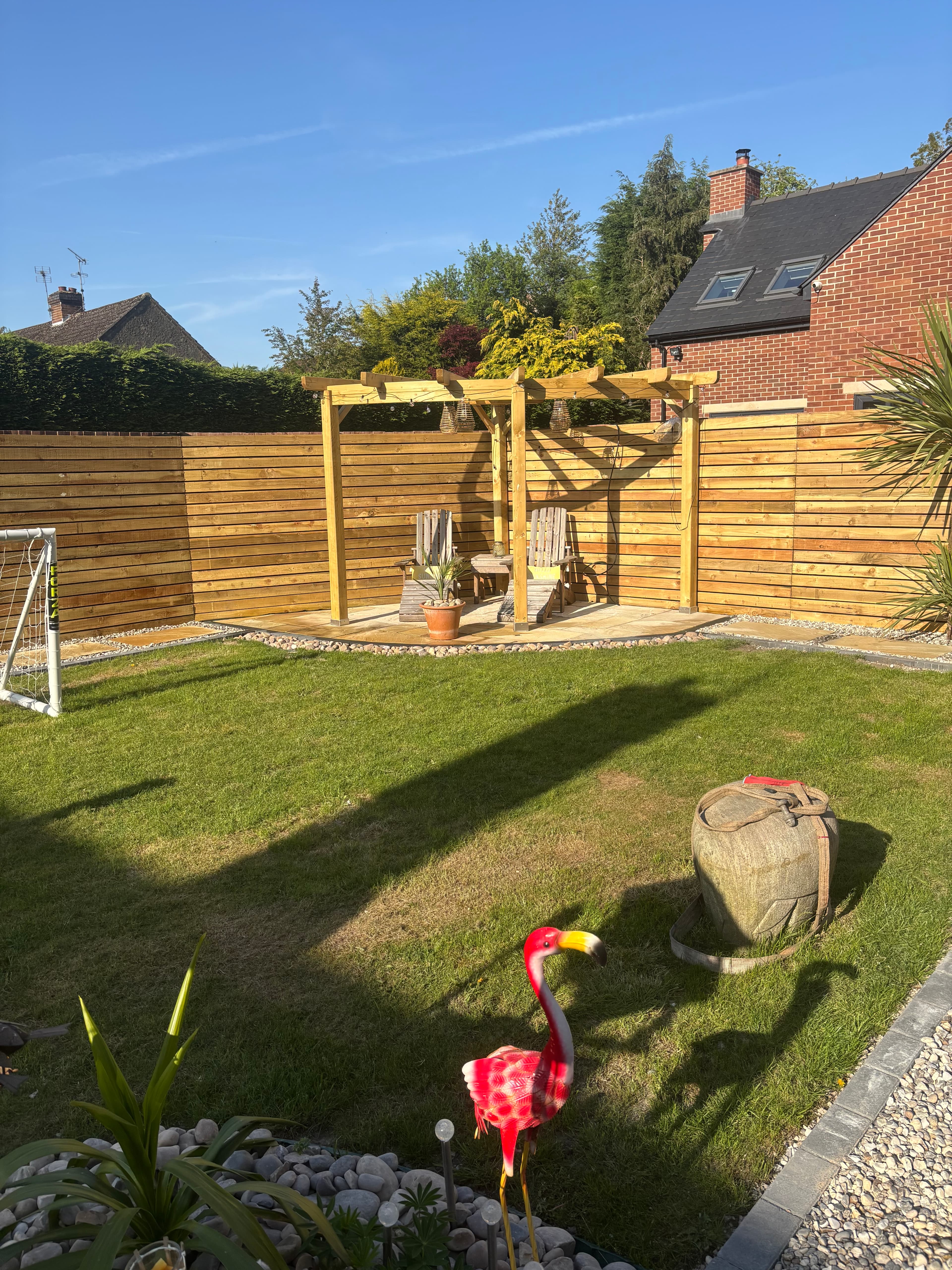 Completed garden transformation viewed from the house in Derby