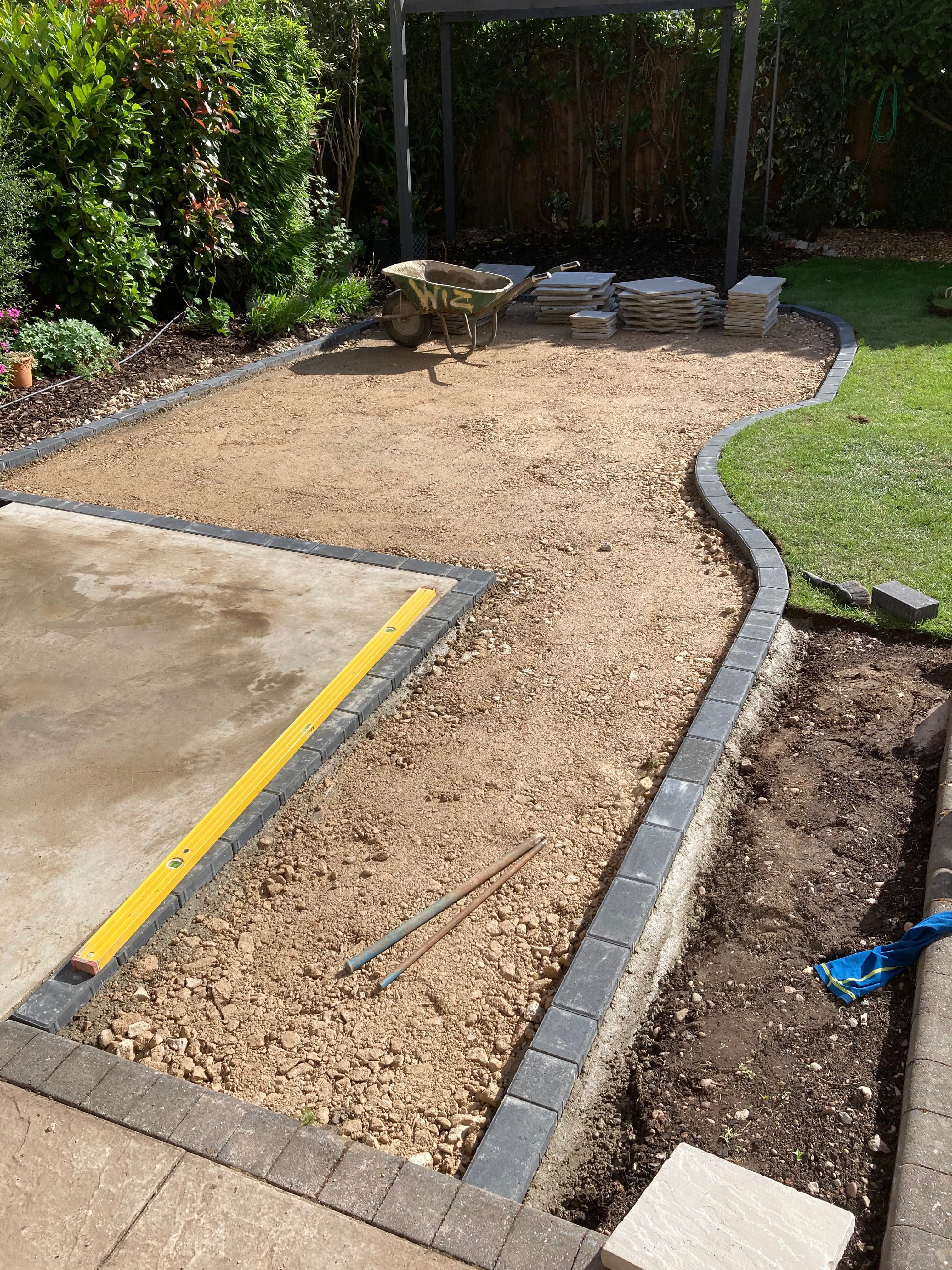 Close-up of natural stone slabs with clean jointing and level finish