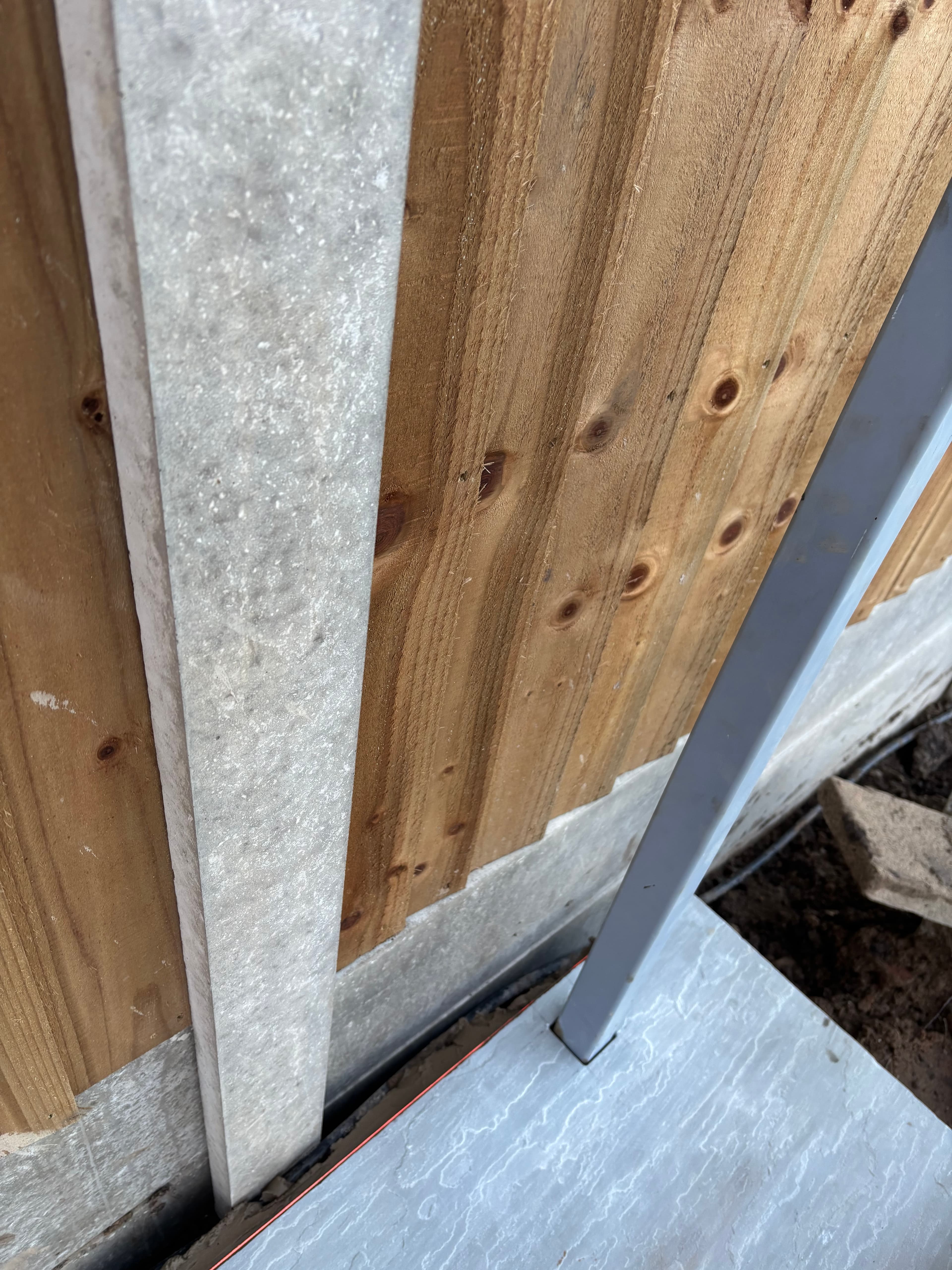 Side view of the sandstone path installation showing level finish
