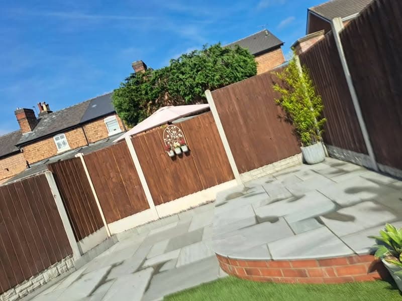 Two Tier Sandstone Patio in Chaddesden